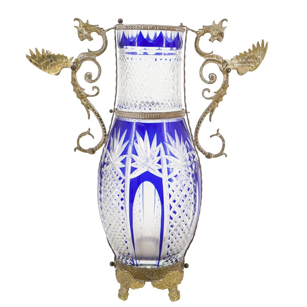 Cut Glass & Gilt Metal Vase (1 of 7)