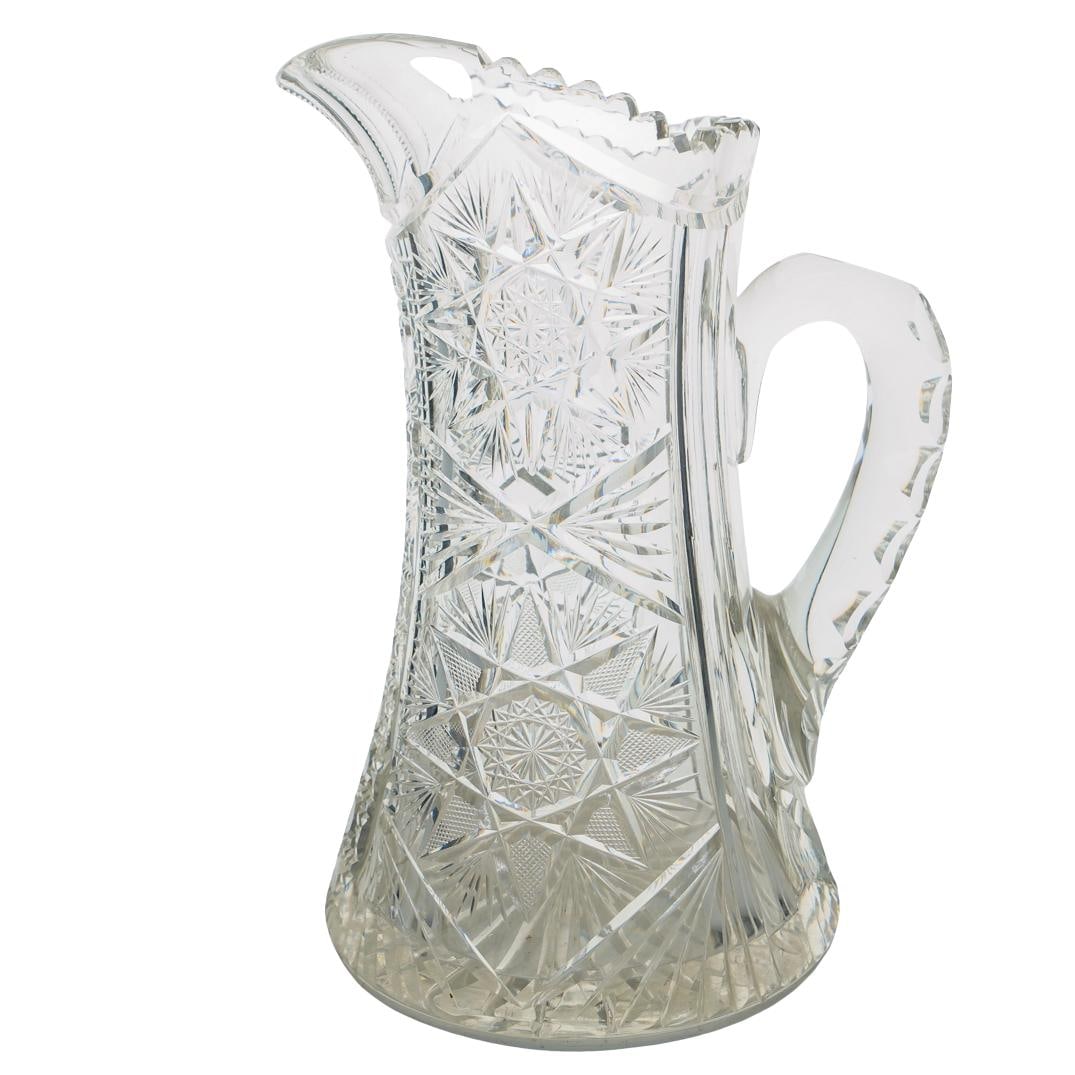 Antique American Brilliant Cut Glass Handled Pitcher (1 of 6)