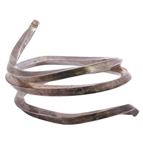 Bernard Venet (French, B. 1941) Sterling Silver Sculptural Bracelet