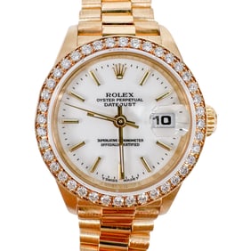Rolex 18k Gold Lady President Datejust Watch