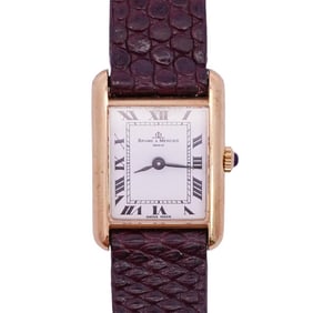 Baume & Mercier 18k Gold Tank Wrist Watch