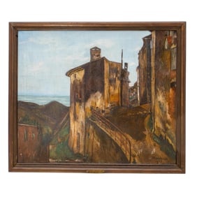 Simon Francois Stanislas Mondzain (Polish, 1890–1979) "La Chapelle Saint-Roch" Oil On Canvas