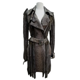 Christian Dior Python and Mink Fur Trench Coat