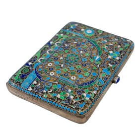 Russian Silver & Cloisonne Cigarette Case