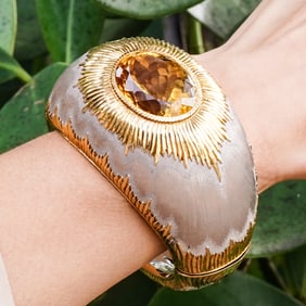 Buccellati 18k Gold and Citrine Bangle Bracelet
