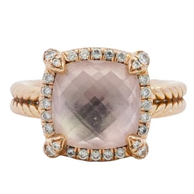 David Yurman 18k Gold, Diamond, and Champagne Citrine Ring