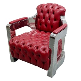 Red Leather Aviator Armchair