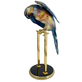 Oggetti Mangani Porcelain Parrot Bird Sculpture