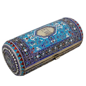 Russian Silver Cloisonne Cigarette Case (Ivan Chlebnikov)
