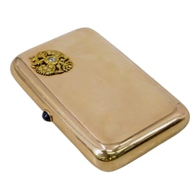 Russian Gold Imperial Jeweled Cigarette Case (Gabriel Niukkanen)