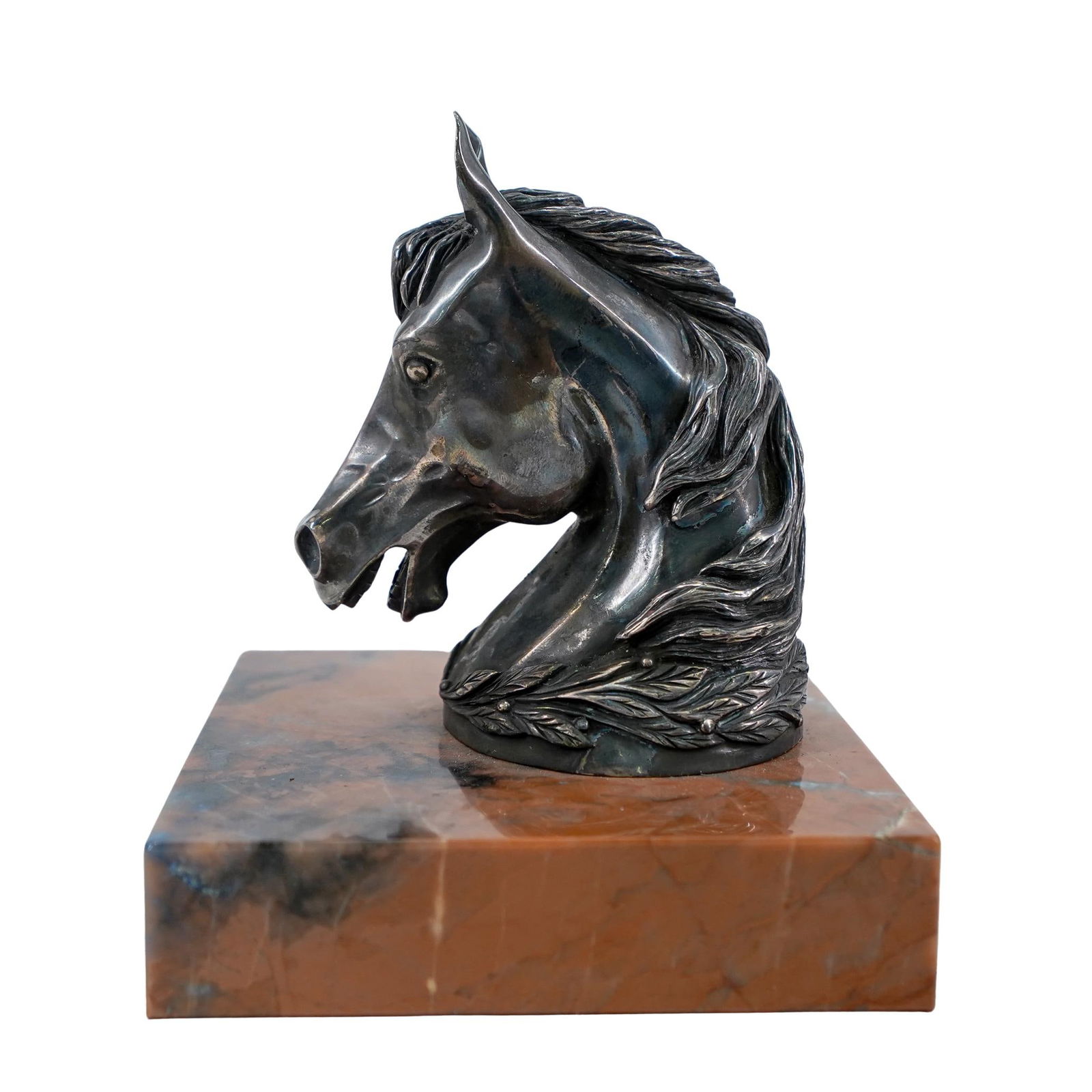 Russian Silver Horse Bust on Agate Base (St. Petersburg) (1 of 7)