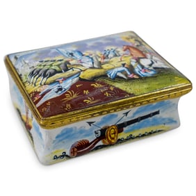 Tabatiere Emeril Gilt Metal Enamel Porcelain Snuff Box (1762-1796)