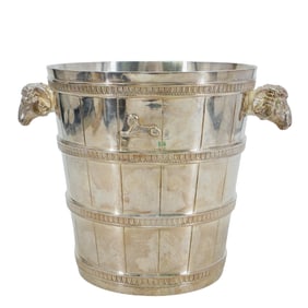 French Maison Odiot Silver Plated 'Ram Heads' Ice Bucket