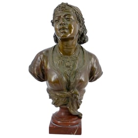 Attrib. Emile Guillemin (French, 1841-1907) Middle Eastern Bronze Bust