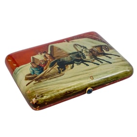 Russian Silver and Enamel Cigarette Case