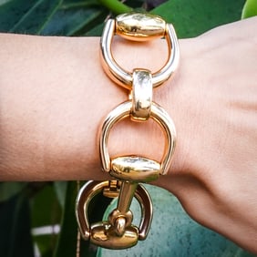 Gucci 18K Gold Horsebit Bracelet