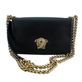 Versace Black Leather Crossbody Bag