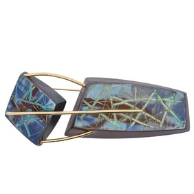 Jean Yves Nantel (Canada B. 1949) 18k Gold and Titanium Brooch