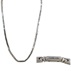 Jacob & Co. 18k White Gold Chain Link Necklace