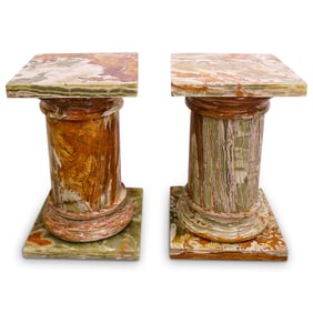Pair of Large Fine Onyx Pedestals