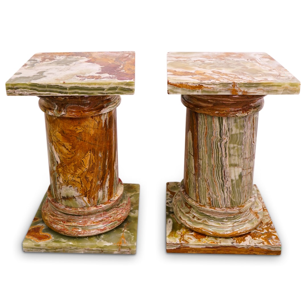 Pair of Large Fine Onyx Pedestals (1 of 6)