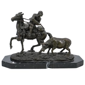 George I. Gratcheff (Russian, 1860-1893) 'Cattle Thief' Bronze Figural Group