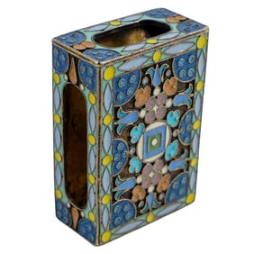 Ovchinnikov Silver & Cloisonne Enamel Matchbox Cover