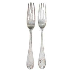 Pair Russian Silver Forks (Khlebnikov)