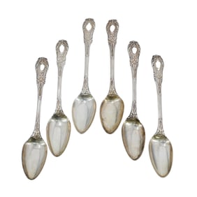 (6 Pc) Russian Silver Dessert Spoons