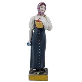 Gardner Porcelain Figure Of A Young Lady With Berries