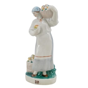 Soviet Porcelain Apple Seller Figure (Lomonosov State Porcelain Factory)