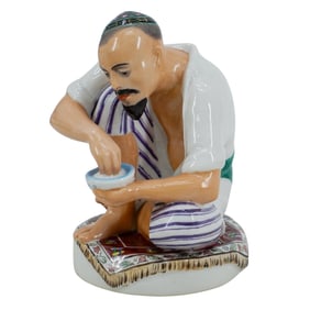 Soviet Porcelain Figure Of An Uzbek Man Eating Pilaf (Lomonosov State Porcelain Factory)