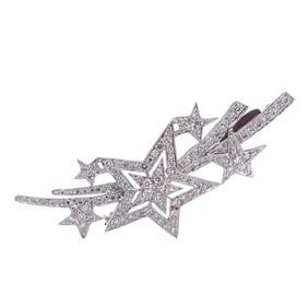 18k White Gold and Diamond Shooting Star Brooch