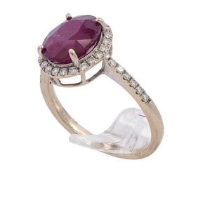 14k Gold, Diamond, and Ruby Ring