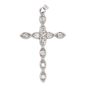 Platinum and Diamond Cross Pendant