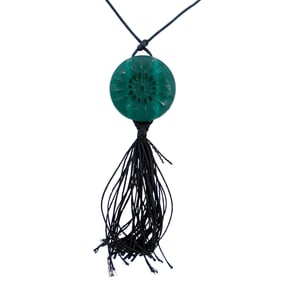 Rene Lalique Green Glass Necklace