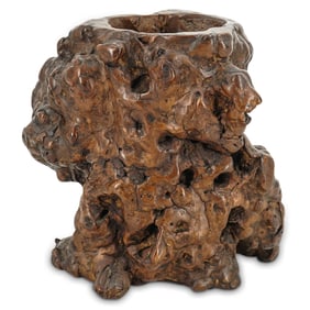 18th Century Scholar's Burl Root Wood Brush Pot