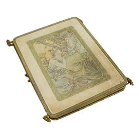 Victorian Alphonse Mucha Triptych Mirror