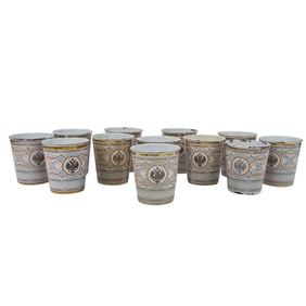 (12 Pc) Russian Enameled Coronation Beakers