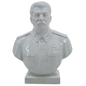 Soviet Porcelain Bust Of Stalin (Lomonosov State Porcelain Factory)