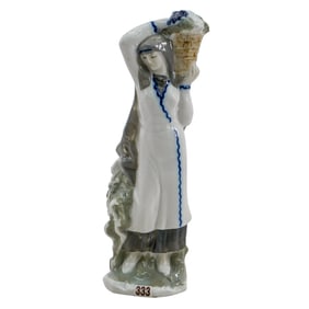 Soviet Porcelain Georgian Woman With Grapes Figure (Lomonosov State Porcelain Factory)