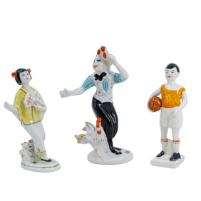 (3 Pc) Soviet Porcelain Figures (Lomonosov State Porcelain Factory, Minsk Porcelain Factory)