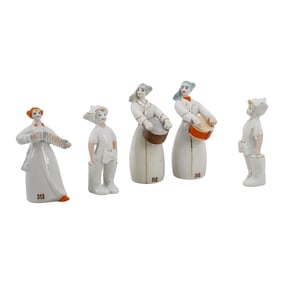 (5 Pc) Soviet Porcelain Figures