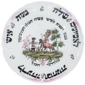Judaic Soviet Hand Painted Porcelain Plate