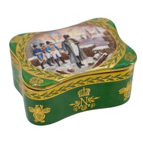 Napoleon Burning Moscow Porcelain Trinket Box