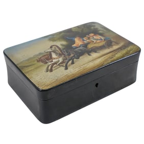 Russian Lacquered Wooden Box