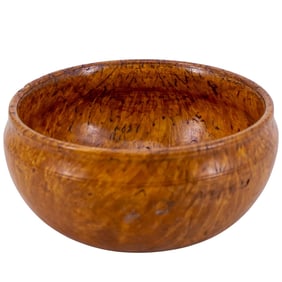 Russian Bronze Medal Inset Karelin Birch Bowl