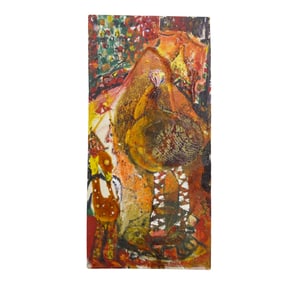 Shashkov Yuri Pavlovich 'Ostrich' Oil on Panel Painting