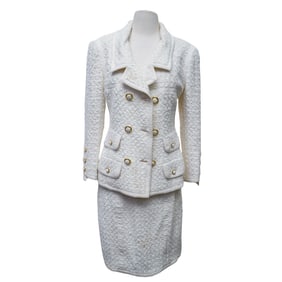 Chanel Boutique Wool Tweed Blazer & Skirt Set 90s