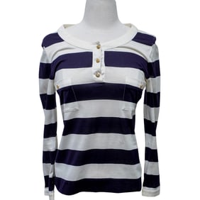 Chanel Striped Cotton Long Sleeve Shirt